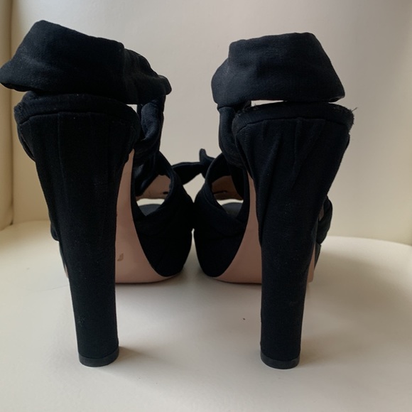 Prada Black Slingback Platform Sandals - Picture 6 of 16